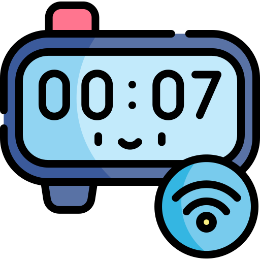 Digital clock Kawaii Lineal color icon