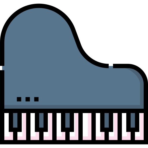 piano de cola Detailed Straight Lineal color icono
