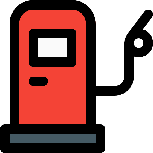 benzinestation Pixel Perfect Lineal Color icoon