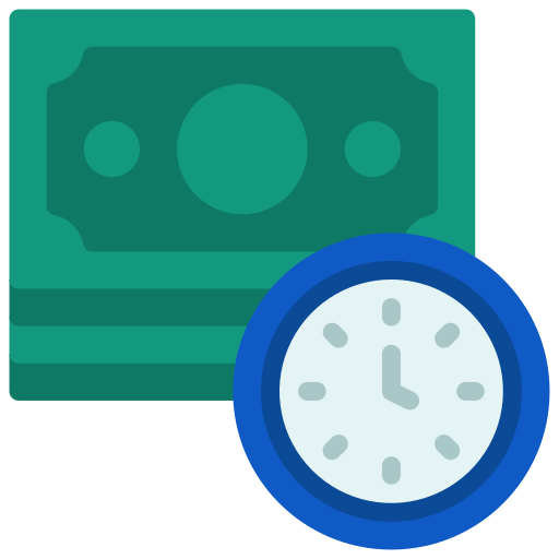 Time is money Juicy Fish Flat icon
