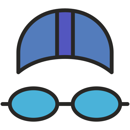 occhiali da nuoto Generic Outline Color icona