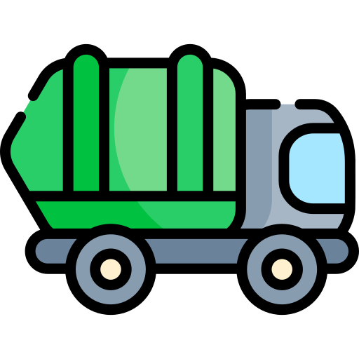 Trash truck Kawaii Lineal color icon