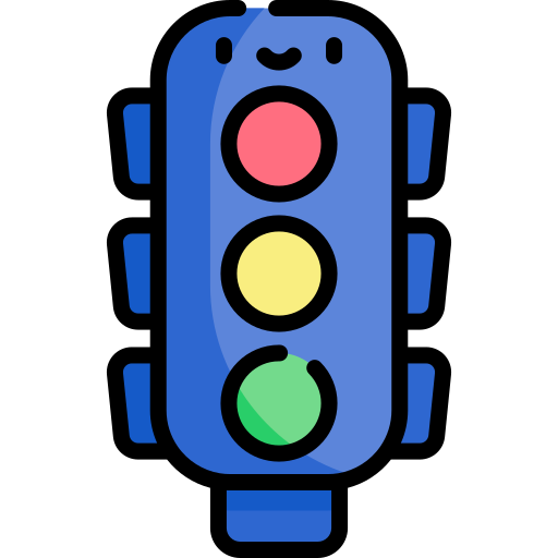 semaforo Kawaii Lineal color icona
