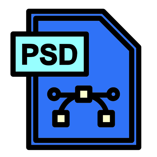psd 파일 형식 Generic Outline Color icon