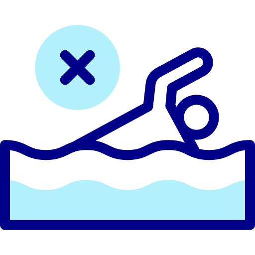 No swimming Detailed Mixed Lineal color icon