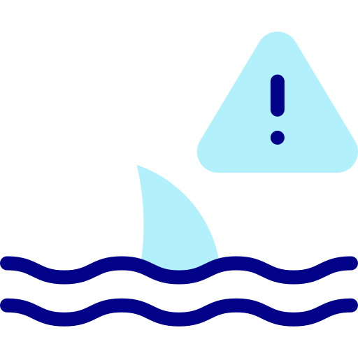Предупреждение об акулах Detailed Mixed Lineal color иконка