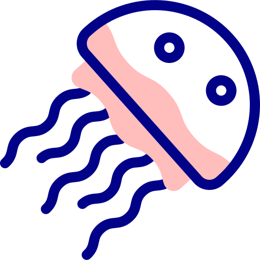 Jellyfish Detailed Mixed Lineal color icon