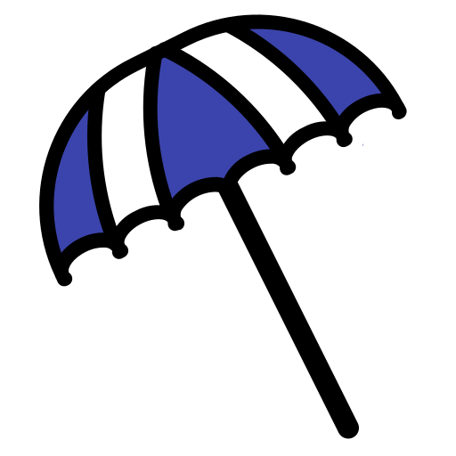 Beach umbrella Generic Outline Color icon
