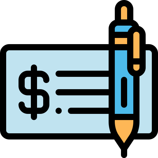 Cheque Detailed Rounded Lineal color icon