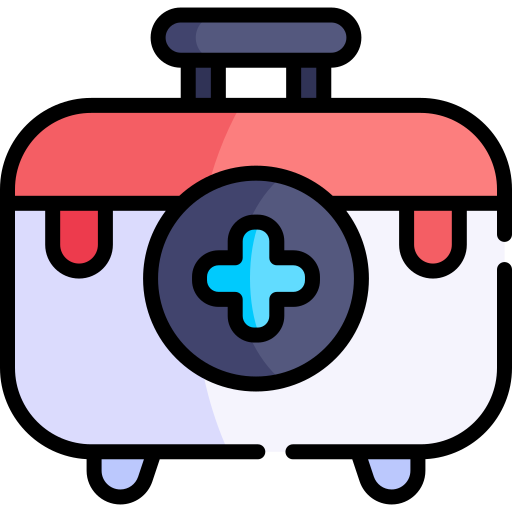 kit medico Kawaii Lineal color icona