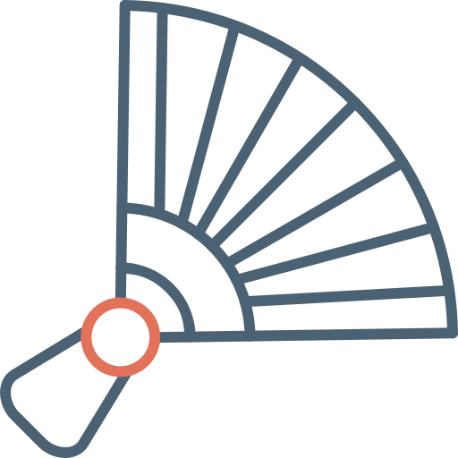 Hand fan Generic Outline Color icon