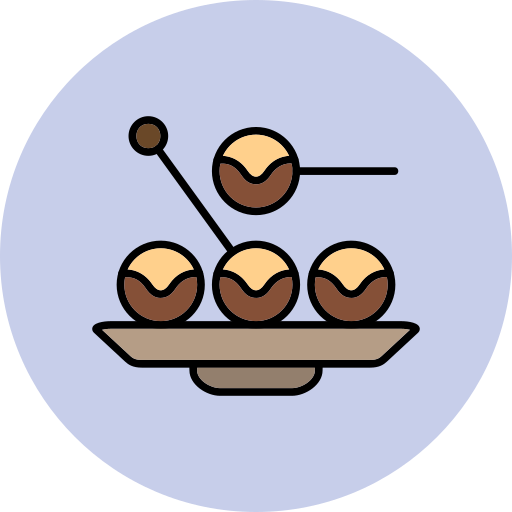 takoyaki Generic Outline Color ikona