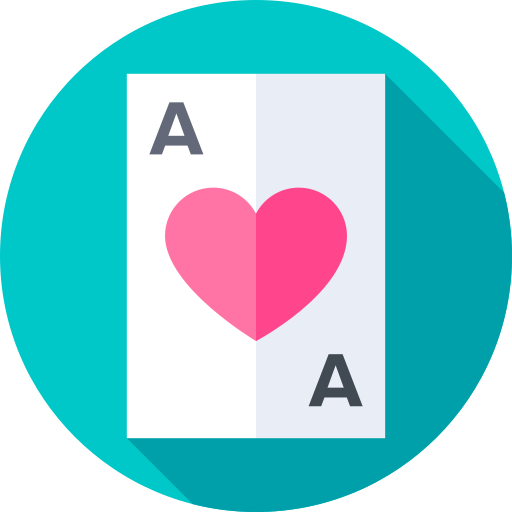 Ace of hearts Flat Circular Flat icon
