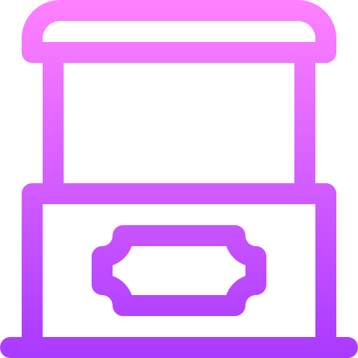 Ticket office Basic Gradient Lineal color icon