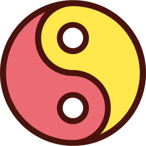 yin yang Good Ware Lineal Color icono