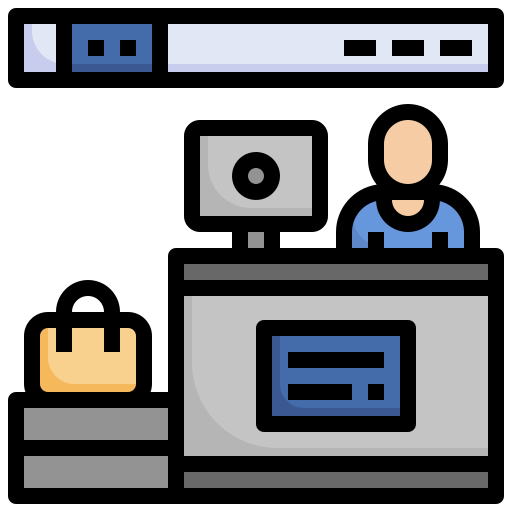 Check in desk Surang Lineal Color icon