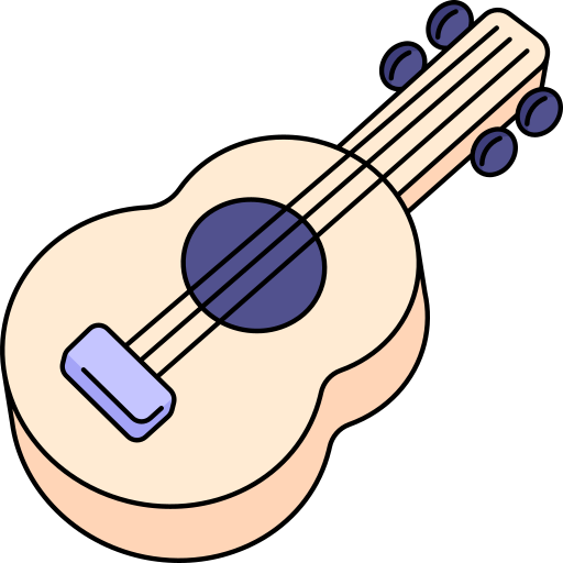 Гитара Generic Thin Outline Color иконка