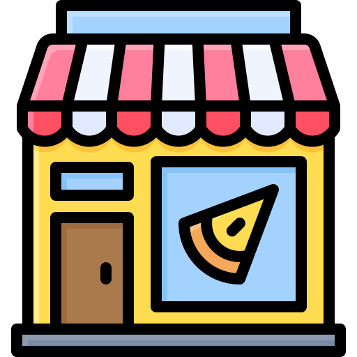 pizza winkel Generic Outline Color icoon