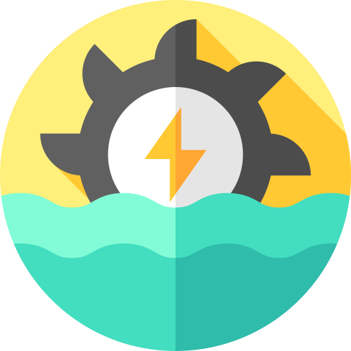 Hydro power Flat Circular Flat icon