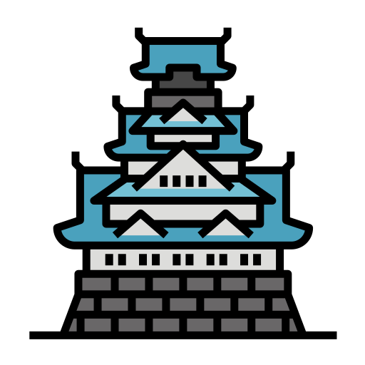 castillo de osaka Generic Outline Color icono