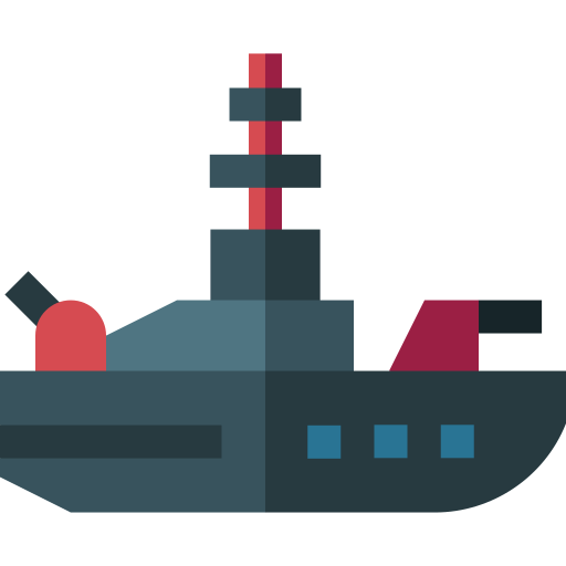 Военный корабль Basic Straight Flat иконка