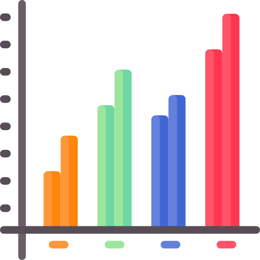 Grouped bar chart Special Flat icon