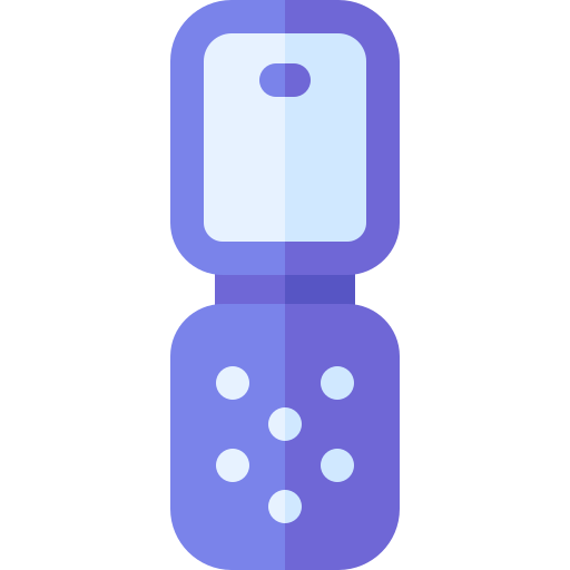 opvouwbare telefoon Basic Rounded Flat icoon