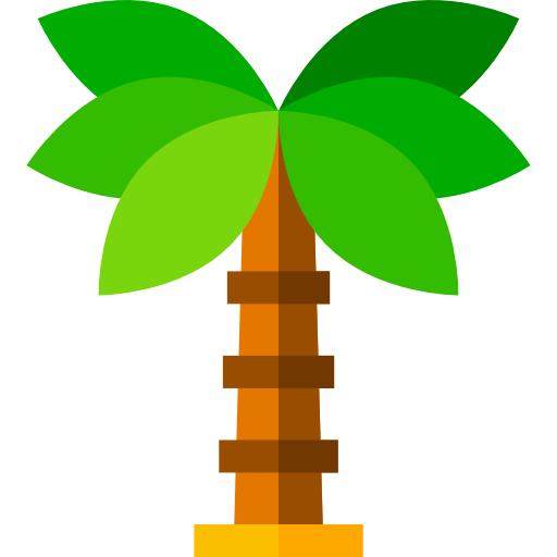 palmboom Basic Straight Flat icoon