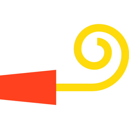 Party whistle Basic Straight Flat icon