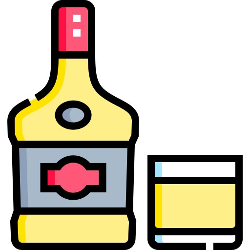 whiskey Detailed Straight Lineal color icon