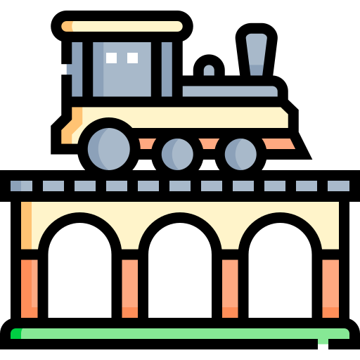 Railways Detailed Straight Lineal color icon