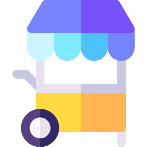 chariot de crème glacée Basic Rounded Flat Icône