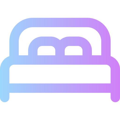 Double bed Super Basic Rounded Gradient icon
