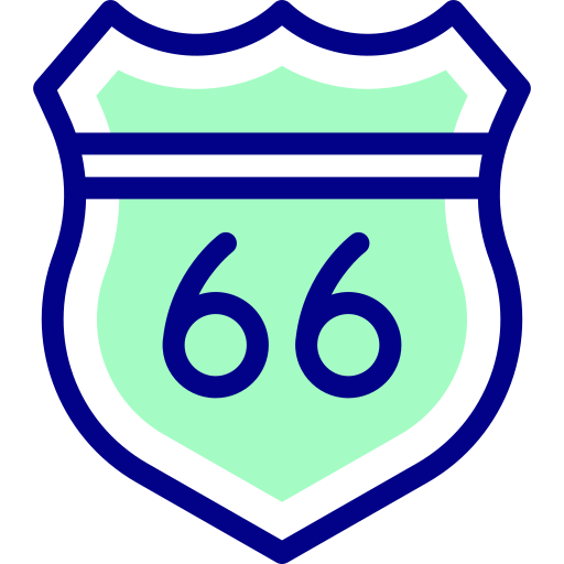 Route 66 Detailed Mixed Lineal color icon