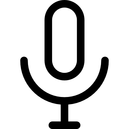 microfoon Basic Rounded Lineal icoon