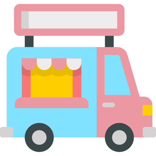 camion di cibo Kawaii Flat icona
