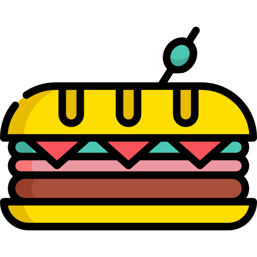 Sandwich Kawaii Lineal color icon