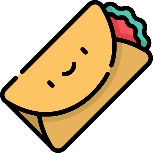 Burrito Kawaii Lineal color icon
