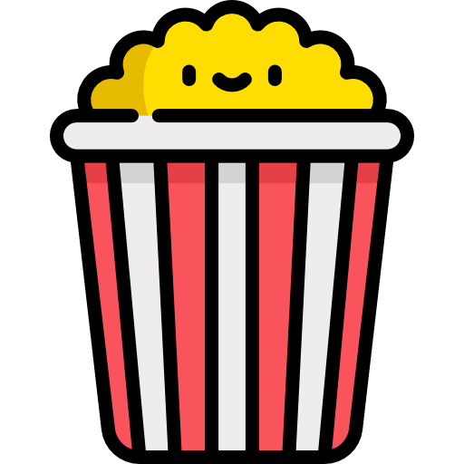 popcorn Kawaii Lineal color icona
