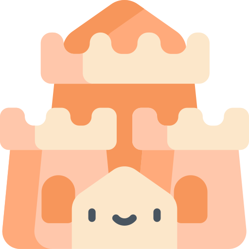 Sand castle Kawaii Flat icon