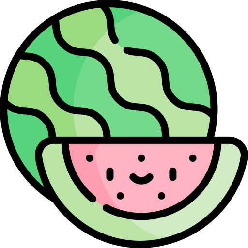 pastèque Kawaii Lineal color Icône