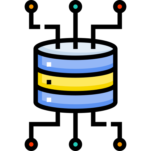 base de datos Detailed Straight Lineal color icono
