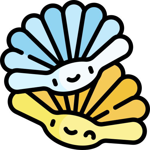 貝殻 Kawaii Lineal color icon