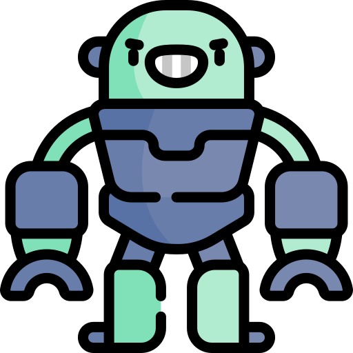 robot Kawaii Lineal color icoon