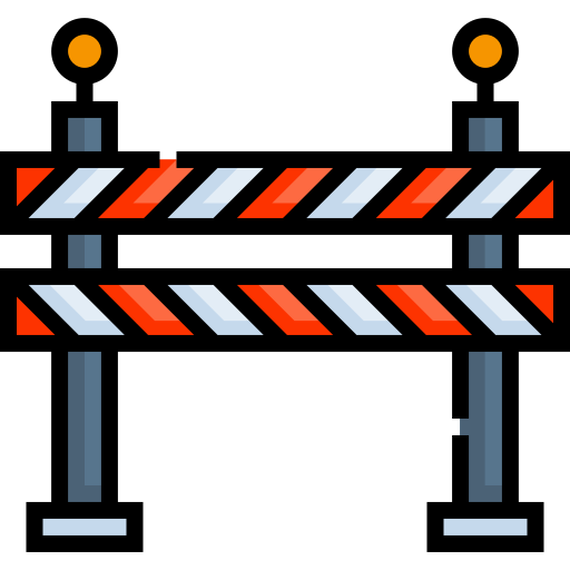 Traffic barrier Detailed Straight Lineal color icon