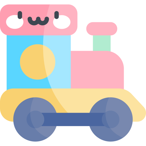 Toy train Kawaii Flat icon