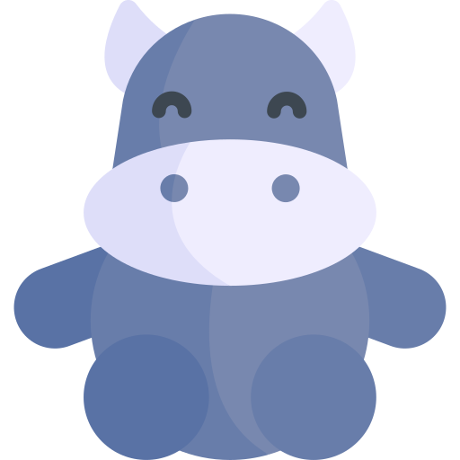 hipopótamo Kawaii Flat icono