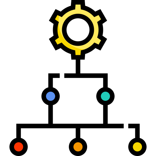 jerarquía Detailed Straight Lineal color icono