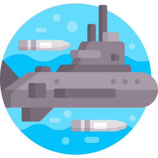 submarino Detailed Flat Circular Flat icono