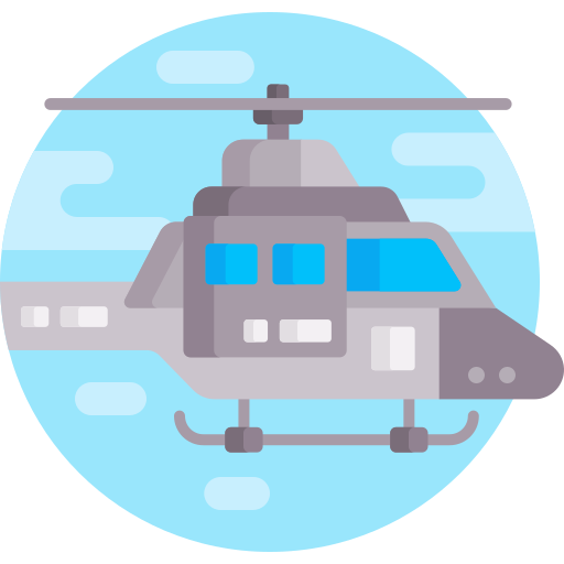 helicóptero Detailed Flat Circular Flat icono